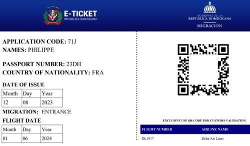 republique dominicaine e-ticket-qr